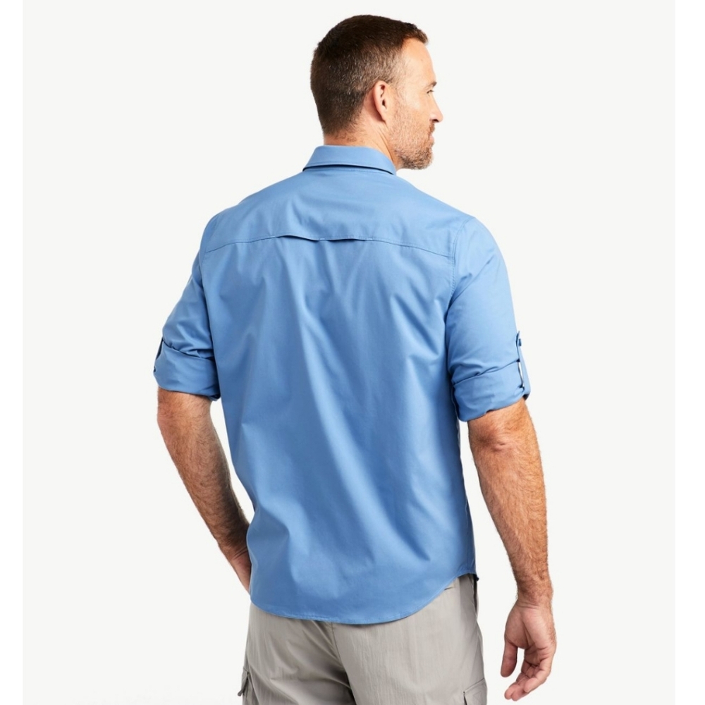 L.L. BEAN Men's‎ Long Sleeve Vented Tropicwear Outdoor Shirt Large Blue Neutral - Picture 2 of 14